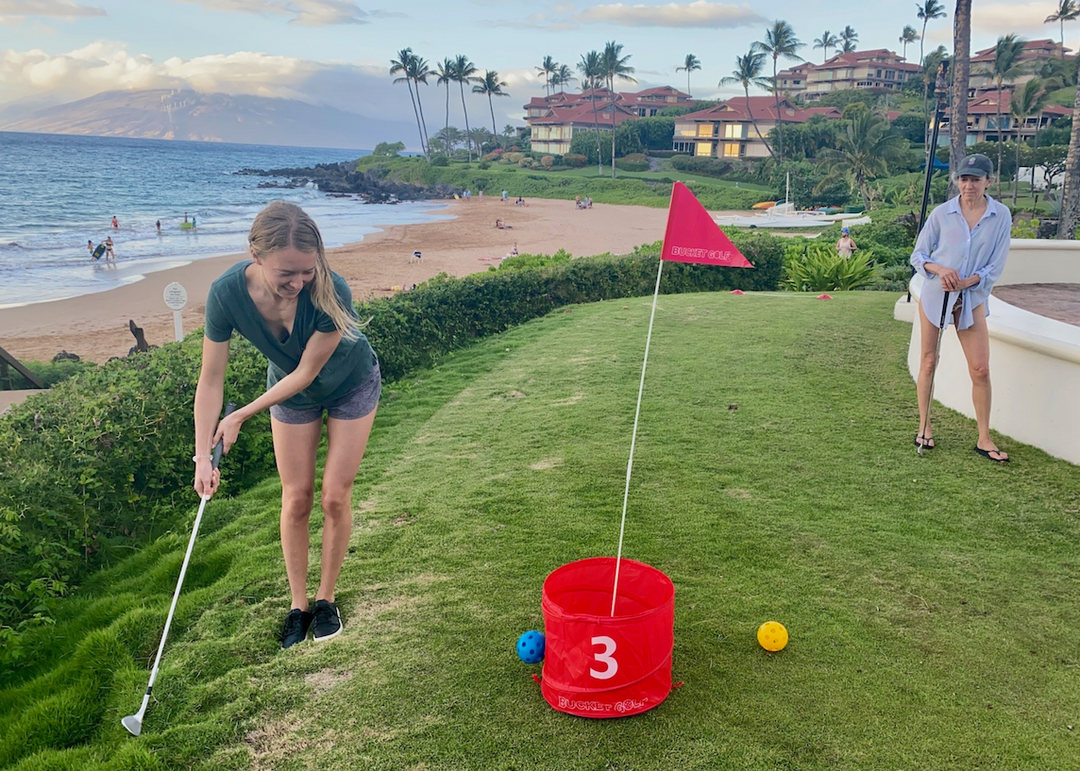 BucketGolf Game | 9 Hole Portable Backyard Yard Golf Game