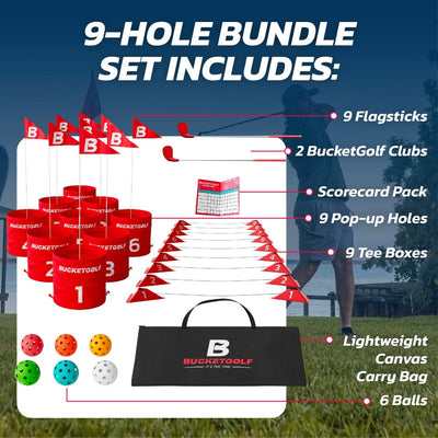 BucketGolf Pro Bundle 9 Hole - Elevate Sports LLC